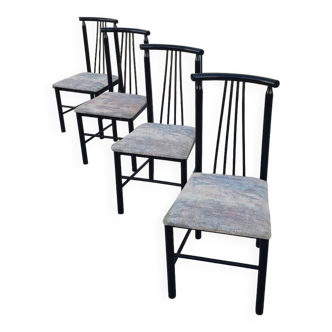 Series of 4 designer chairs 1980