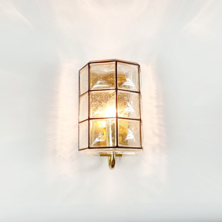Mid-Century Bubble Glass & Iron Wall Lights from Limburg, Germany, 1960s