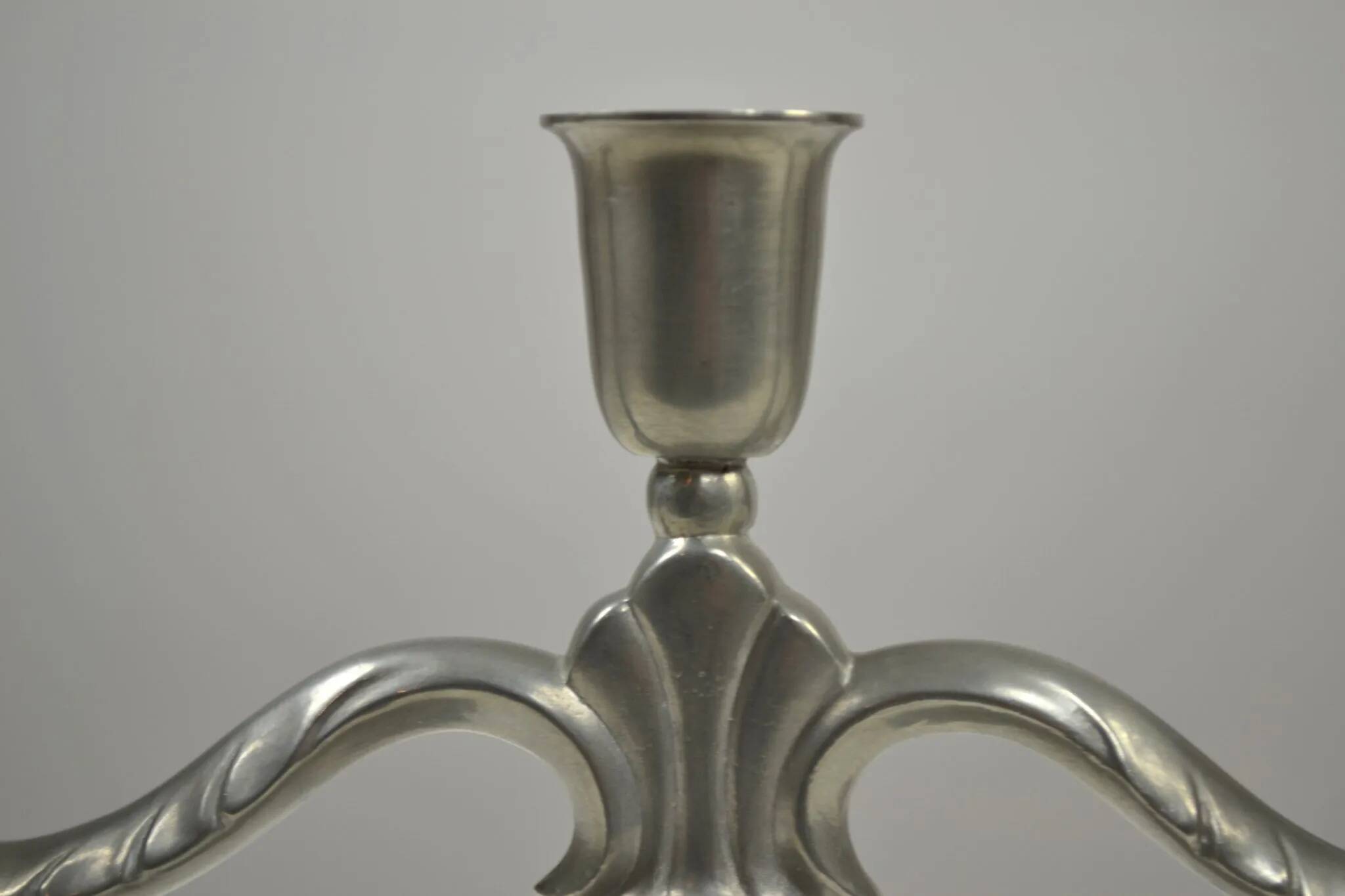 Rare pair of Pewter Candle Holders, Model 224 by GAB Tenn, Sweden, 1932