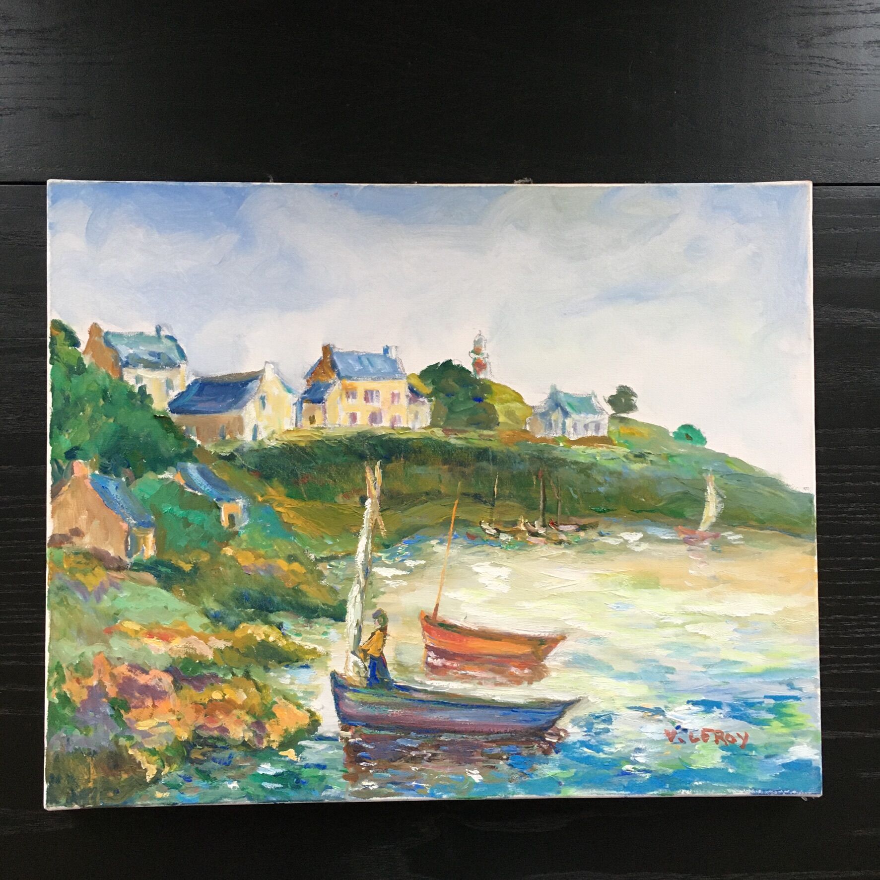 Colorful seaside painting
