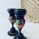 Paire de bougeoirs Ukrainiens en bois