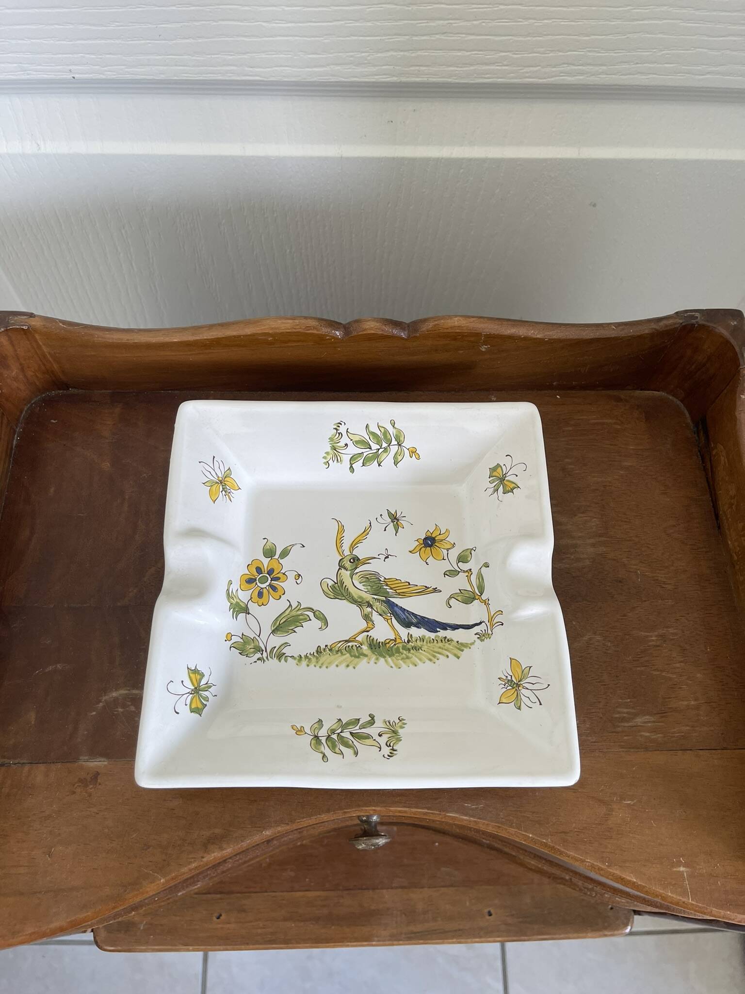 Old Ashtray Pocket Dish Old Moustiers Faience Varages Provence
