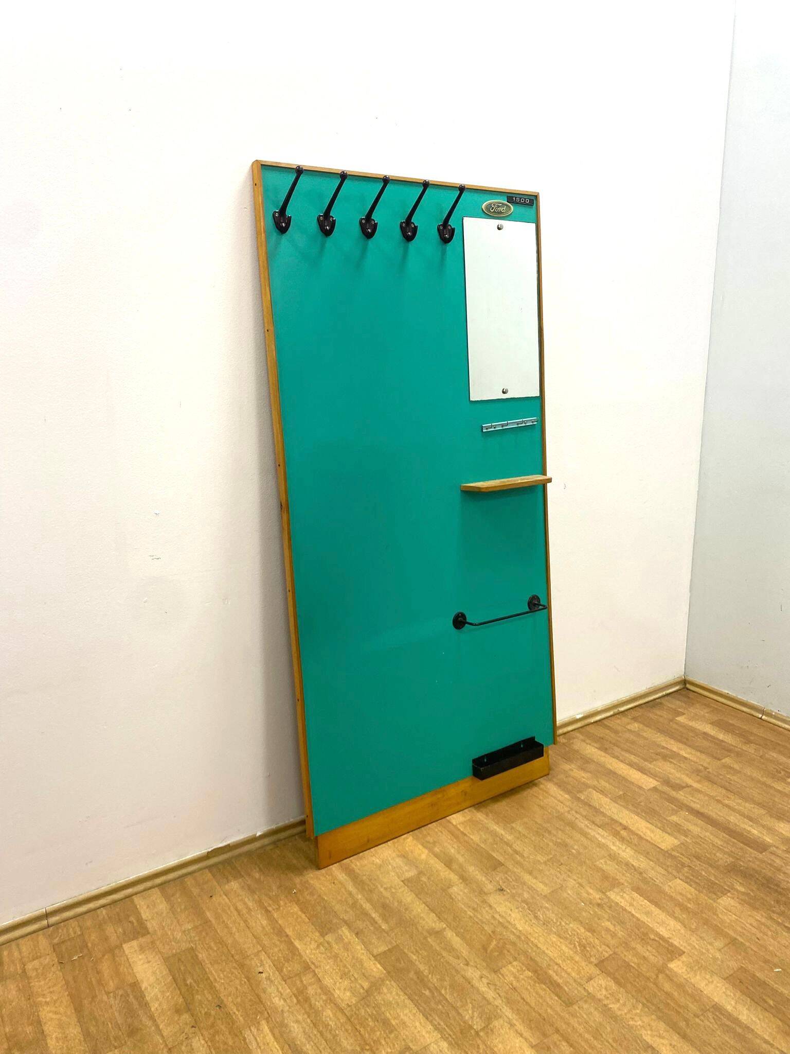 Retro Wall Hanger with Mirror, 1960s, Czechoslovakia