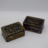 Two boxes metal small butter and coffee Caiffa