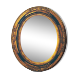 Large Gold Leaf Medallion Mirror with Beveled Glass - "Milo"