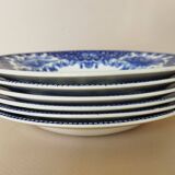 Assiettes creuses Royal Sphinx Maestricht P. Regout "Cambridge Old England" bleu & blanc