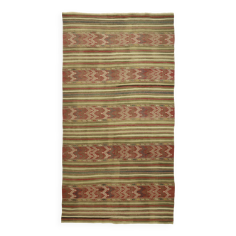 Tapis Kilim turc anatolien fait main vintage 276 cm x 144 cm