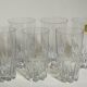 Six vintage crystal juice glasses, three large, three medium