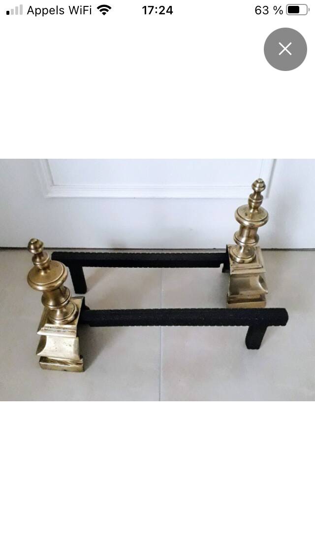 Paire de chenets vintage.