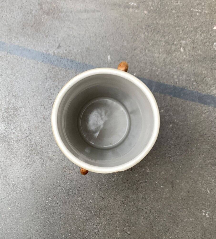 Brutalist mid-century studio pottery vase from La Poterie De La Colombe, 1960s.