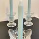 Bougeoirs cristal façon littala vintage