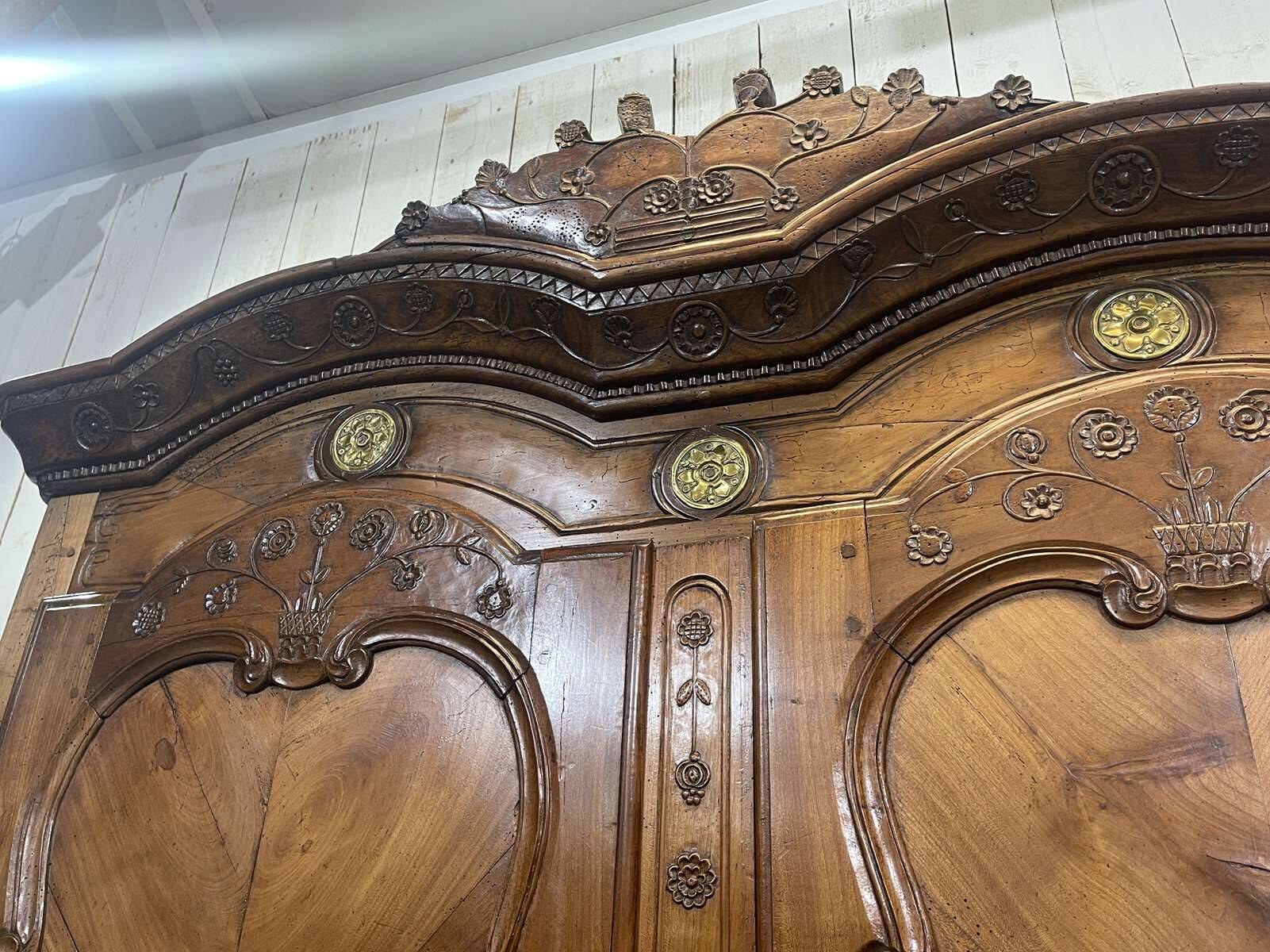 Wedding armoire from Rennes dated 1857 and signed François fils Denot.