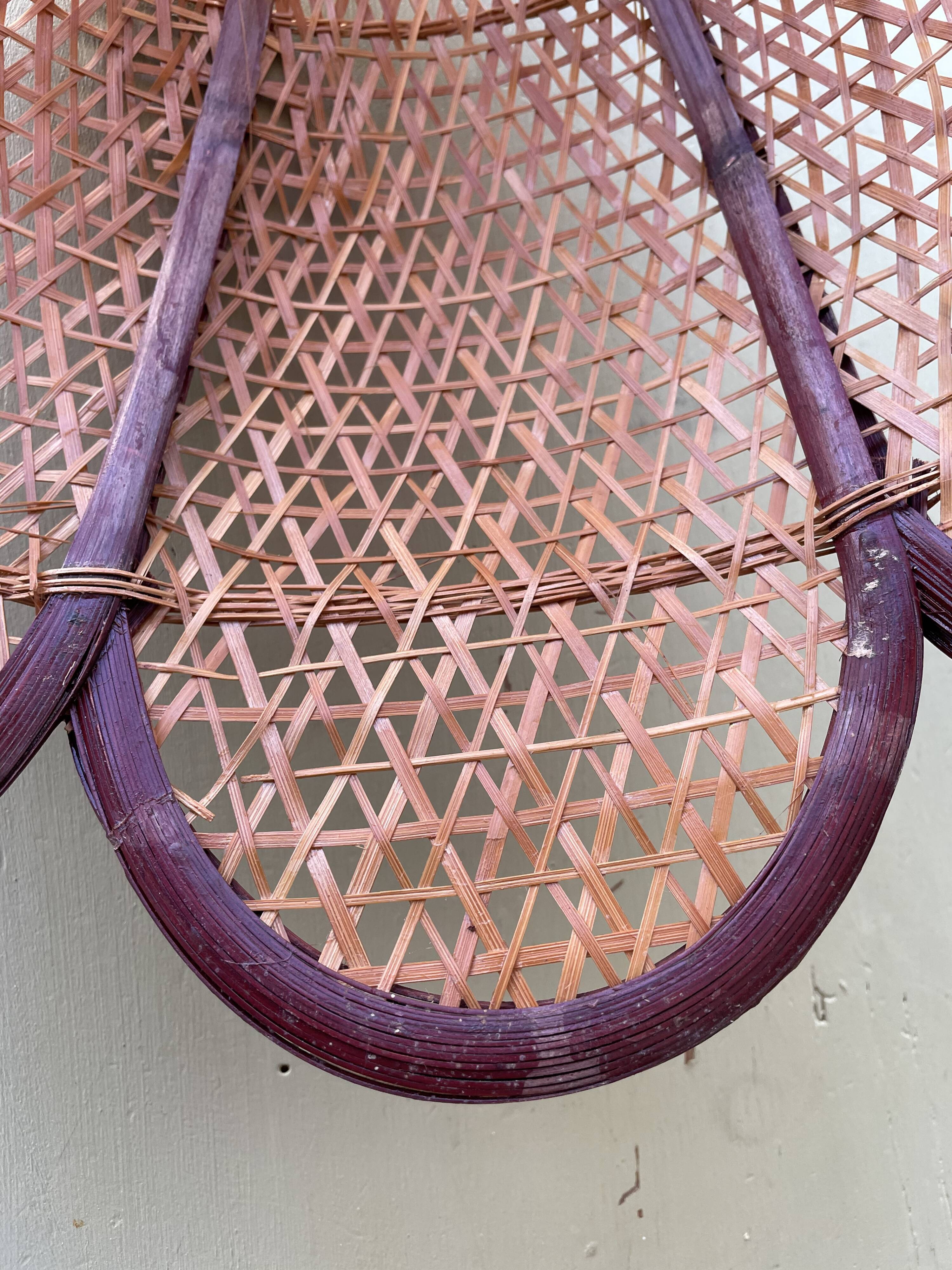 Vintage rattan flower hanging