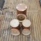 3 Old Grease Pots with Lids in Brown Glazed Stoneware