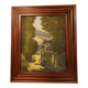 Old painting, oil on canvas, mountain landscape, early twentieth century