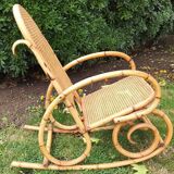 Rocking chair bamboo cannage