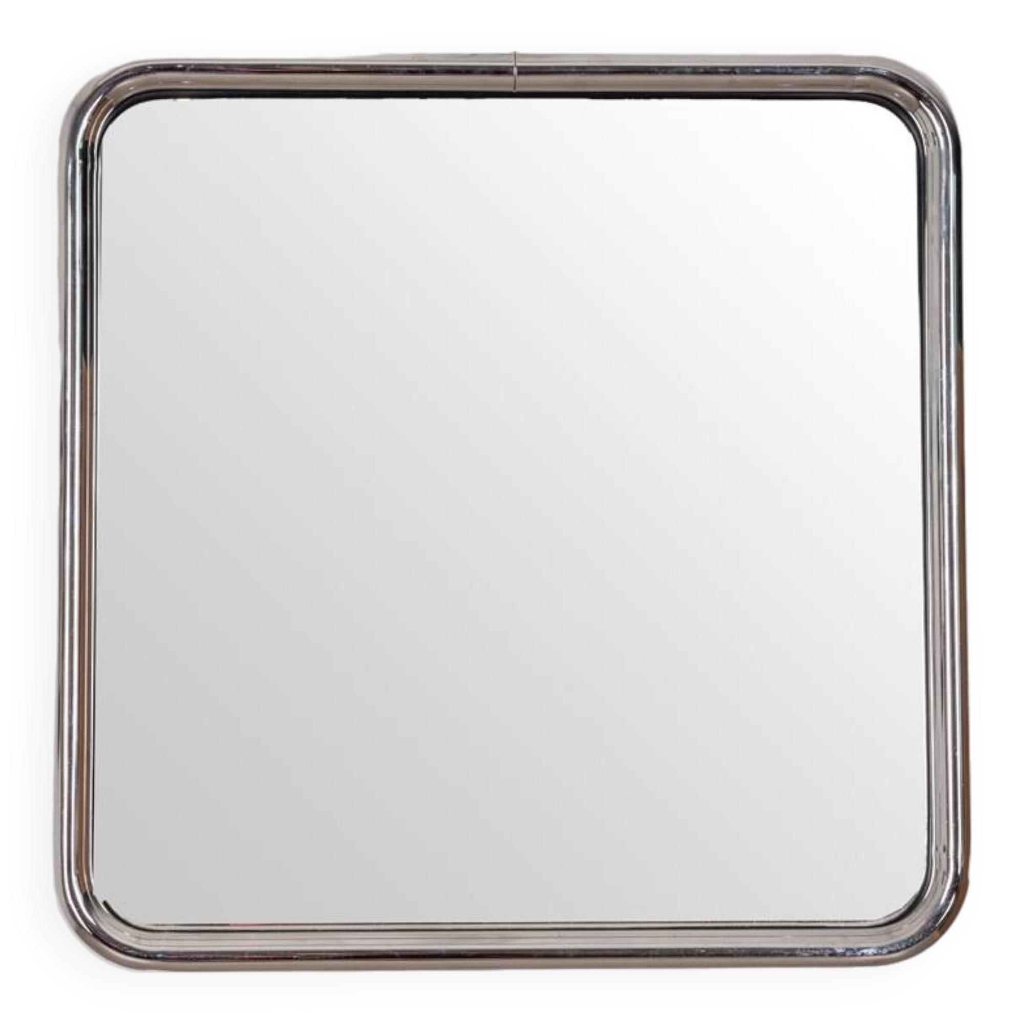 Vintage 60's wall mirror in chrome metal italian design