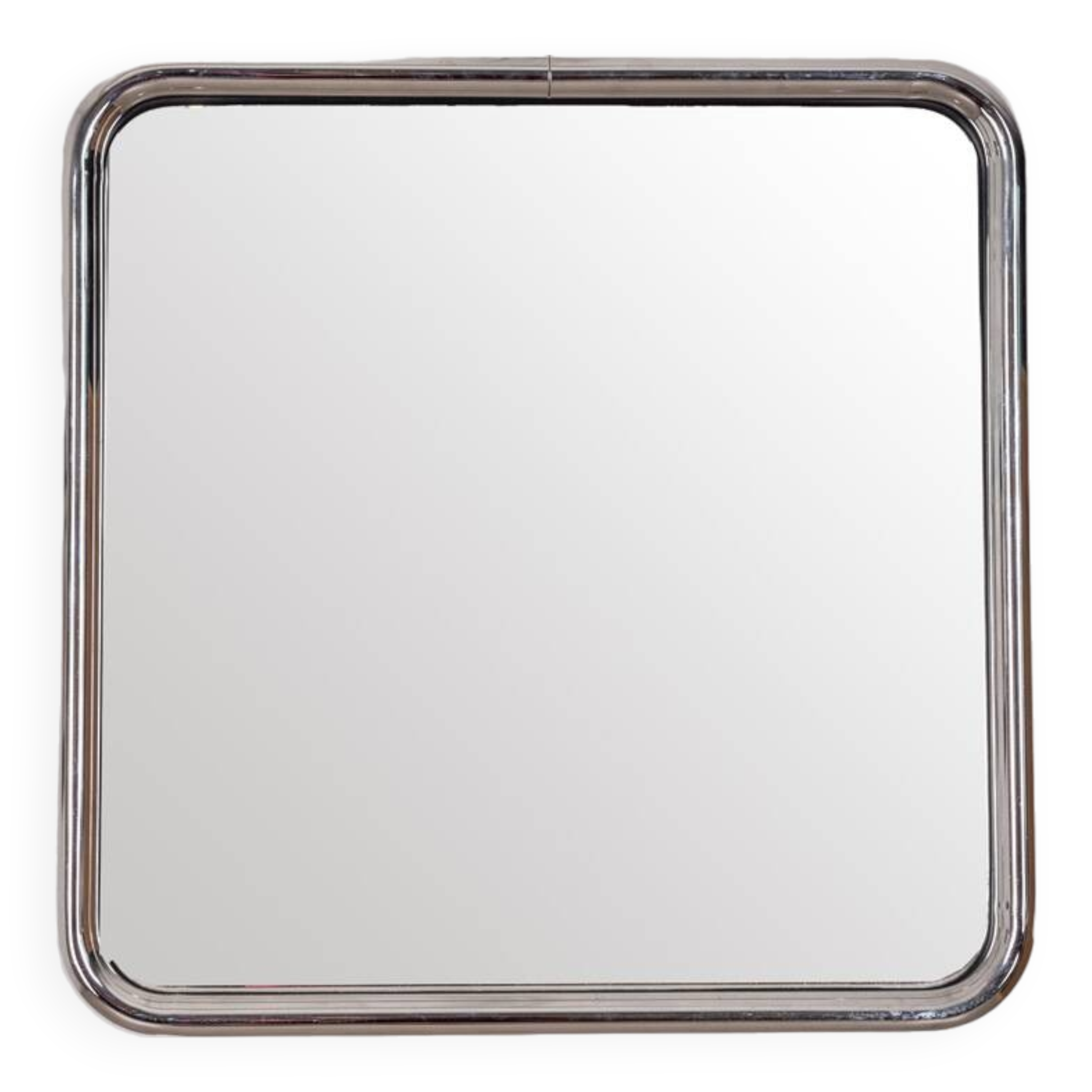 Vintage 60's wall mirror in chrome metal italian design