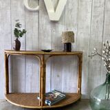 Vintage rattan console