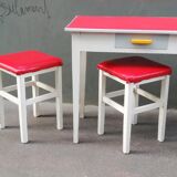 Table with two vintage matching stools