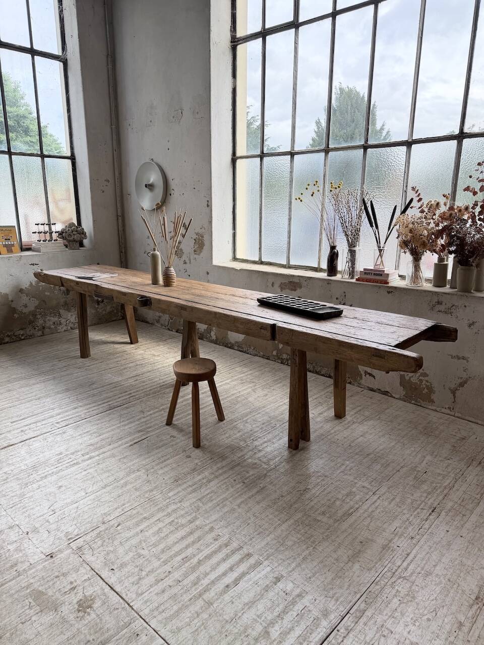Brutalist popular art table XXL 3.5m/4m pine and oak