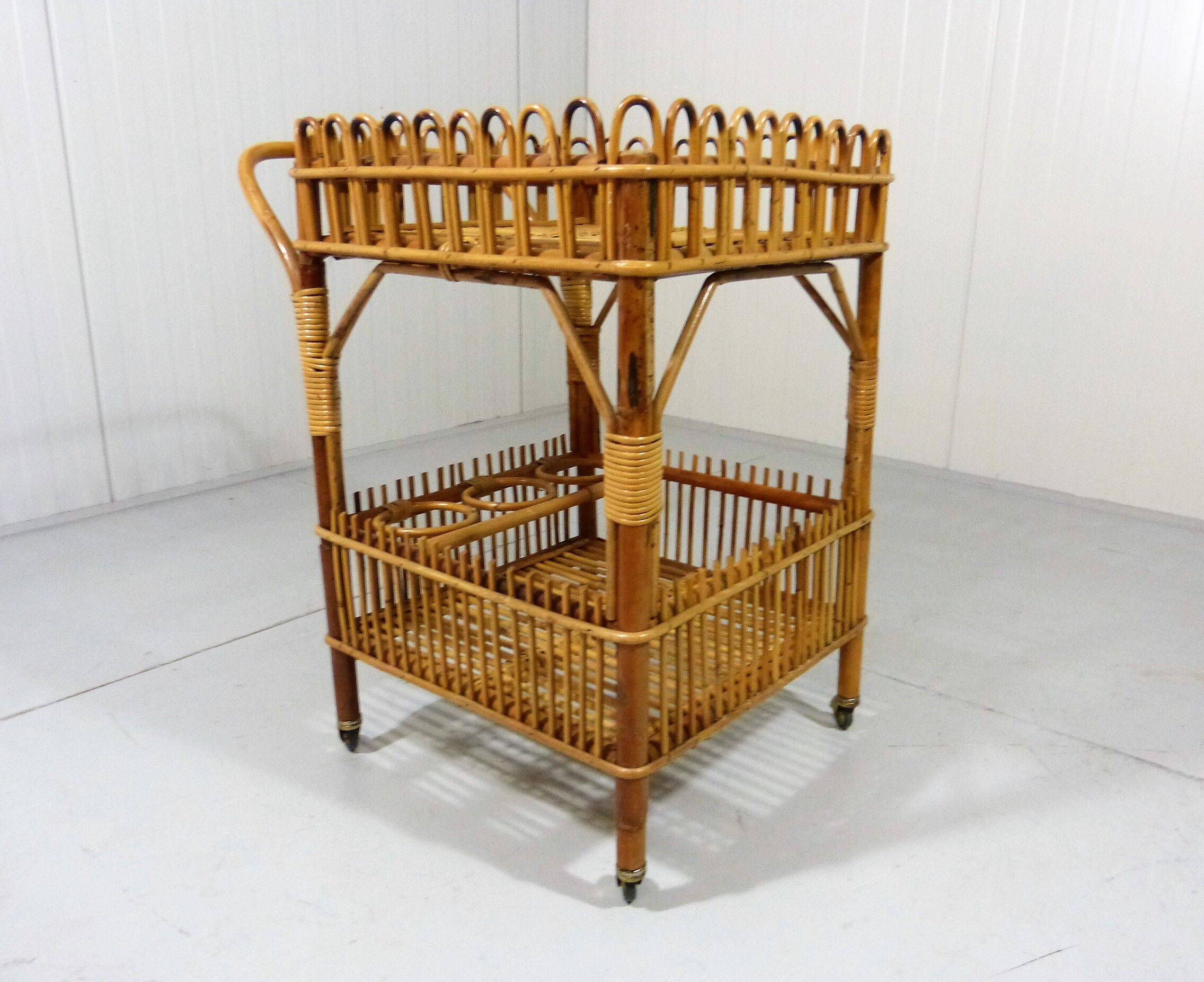 Rattan serving table 1950/60