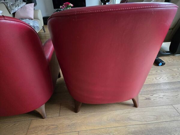 Fauteuils Club Roche Bobois Cuir Pleine Fleur