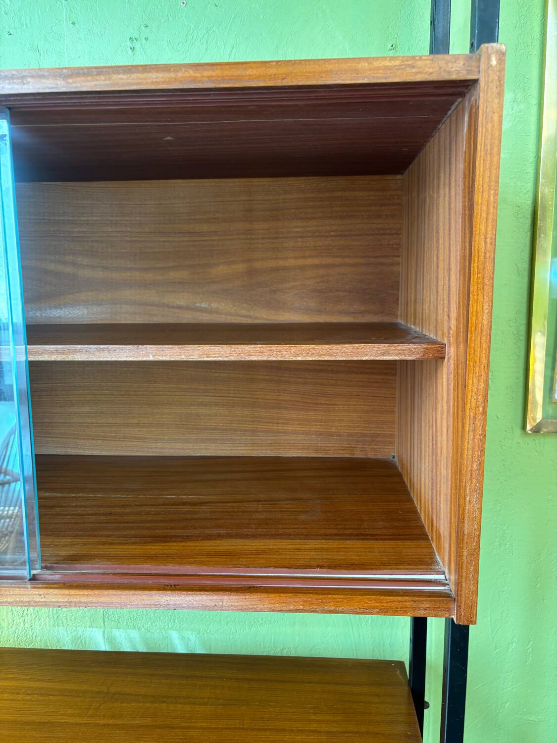 Bibliothèque vintage modulable bois & métal – esprit mid-century chic