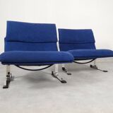 Chaises Saporiti Onda - daim bleu