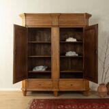 Classicist wardrobe from around 1840, solid oak, Austria