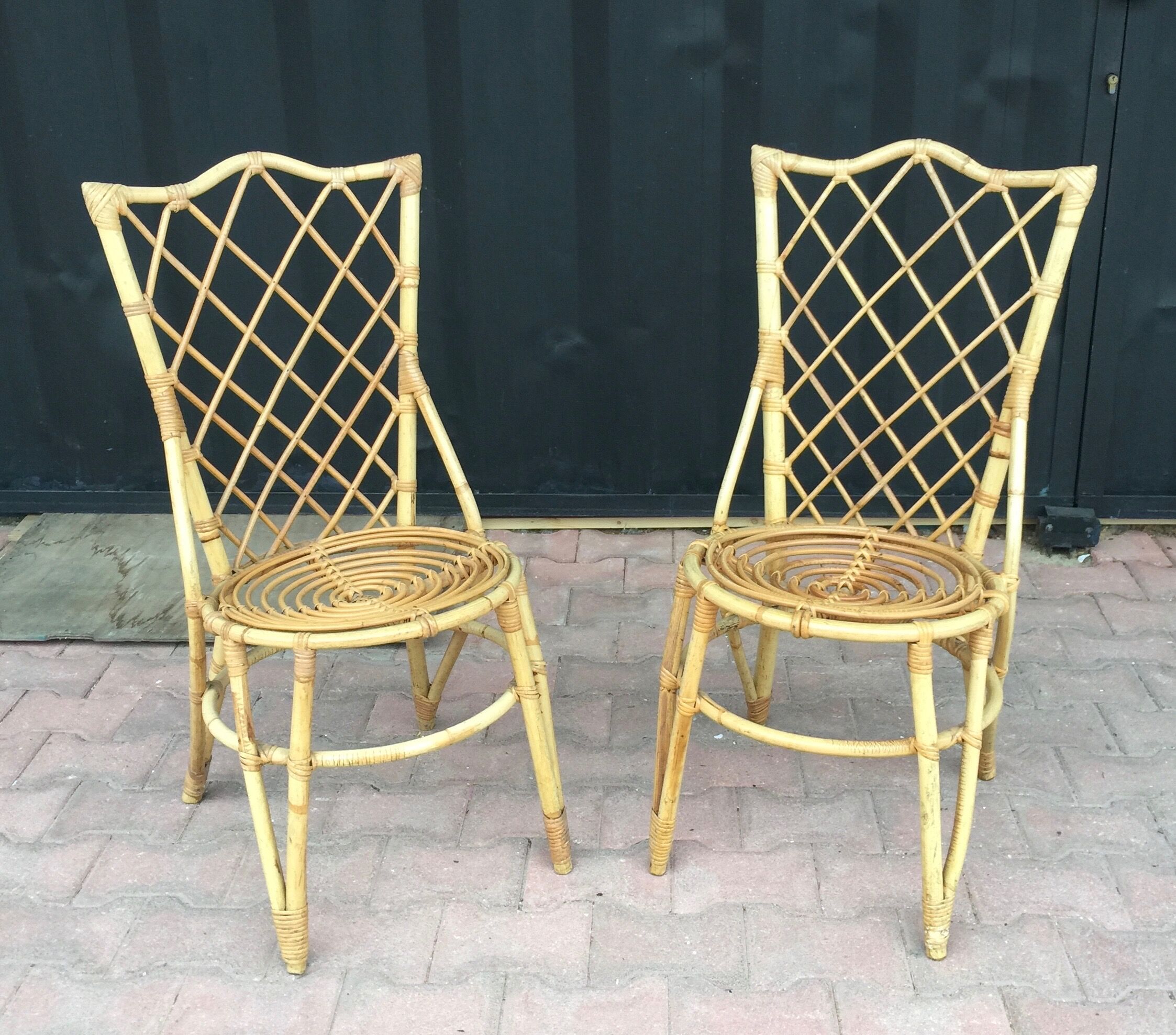 Pair of rattan chairs
