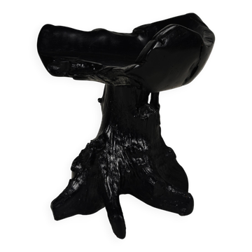 Mid-Century Black Tree Stump Chair