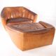 Grands fauteuil et ottoman en cuir