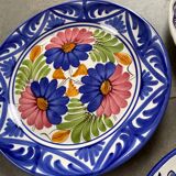Trio d’assiettes décoratives bleues