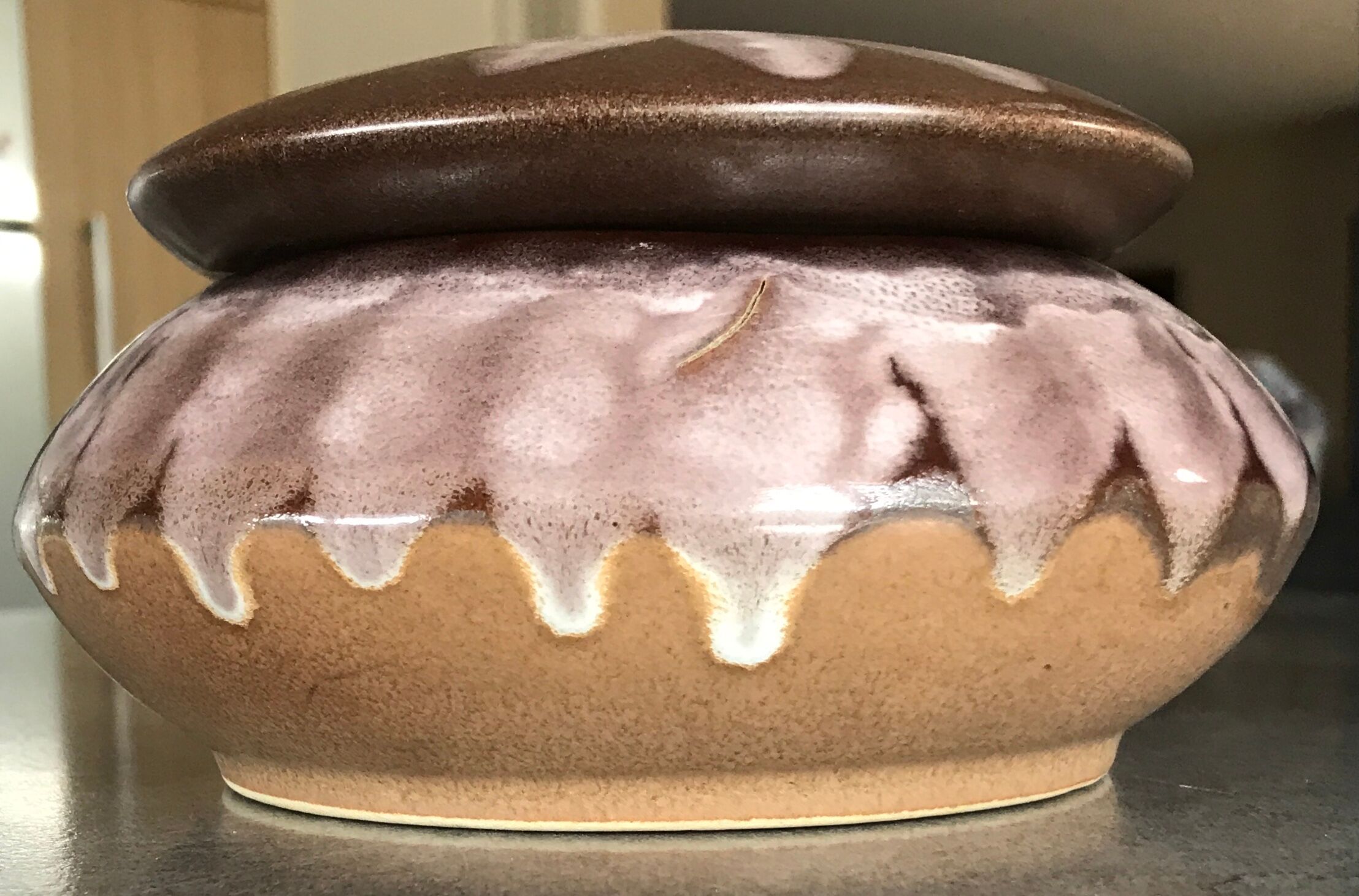 Bonbonnière in porcelain stoneware flamed alphonse mouton - alpho - 16 cm