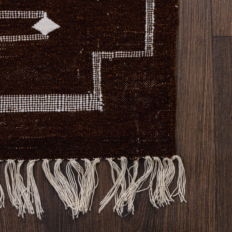 Moroccan brown ethnic carpet 103 X 145 cm