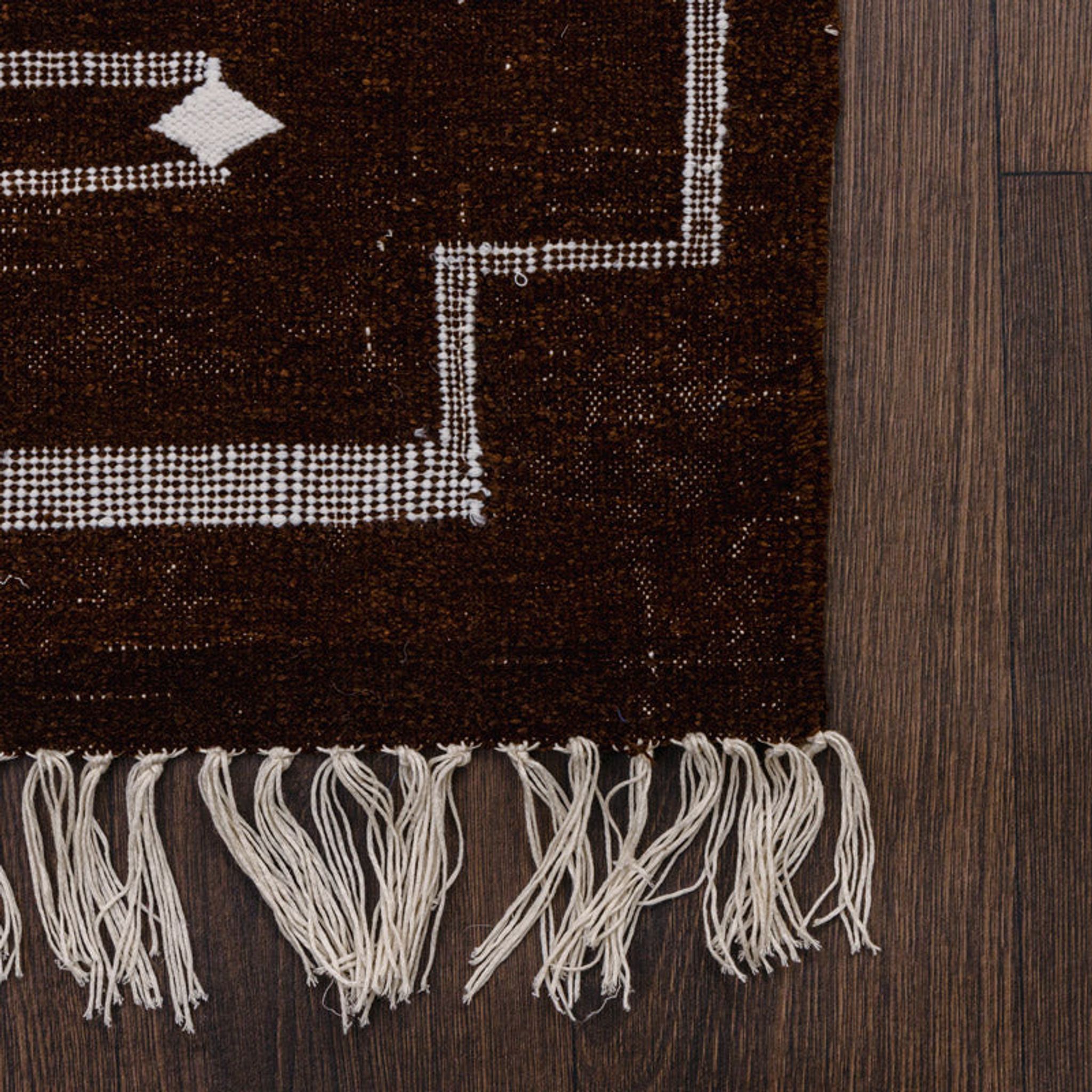 Brown Moroccan ethnic rug 103 X 145 cm