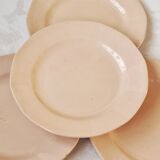 Set of 4 pink octagonal dessert plates Digoin