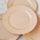 Set of 4 pink octagonal dessert plates Digoin