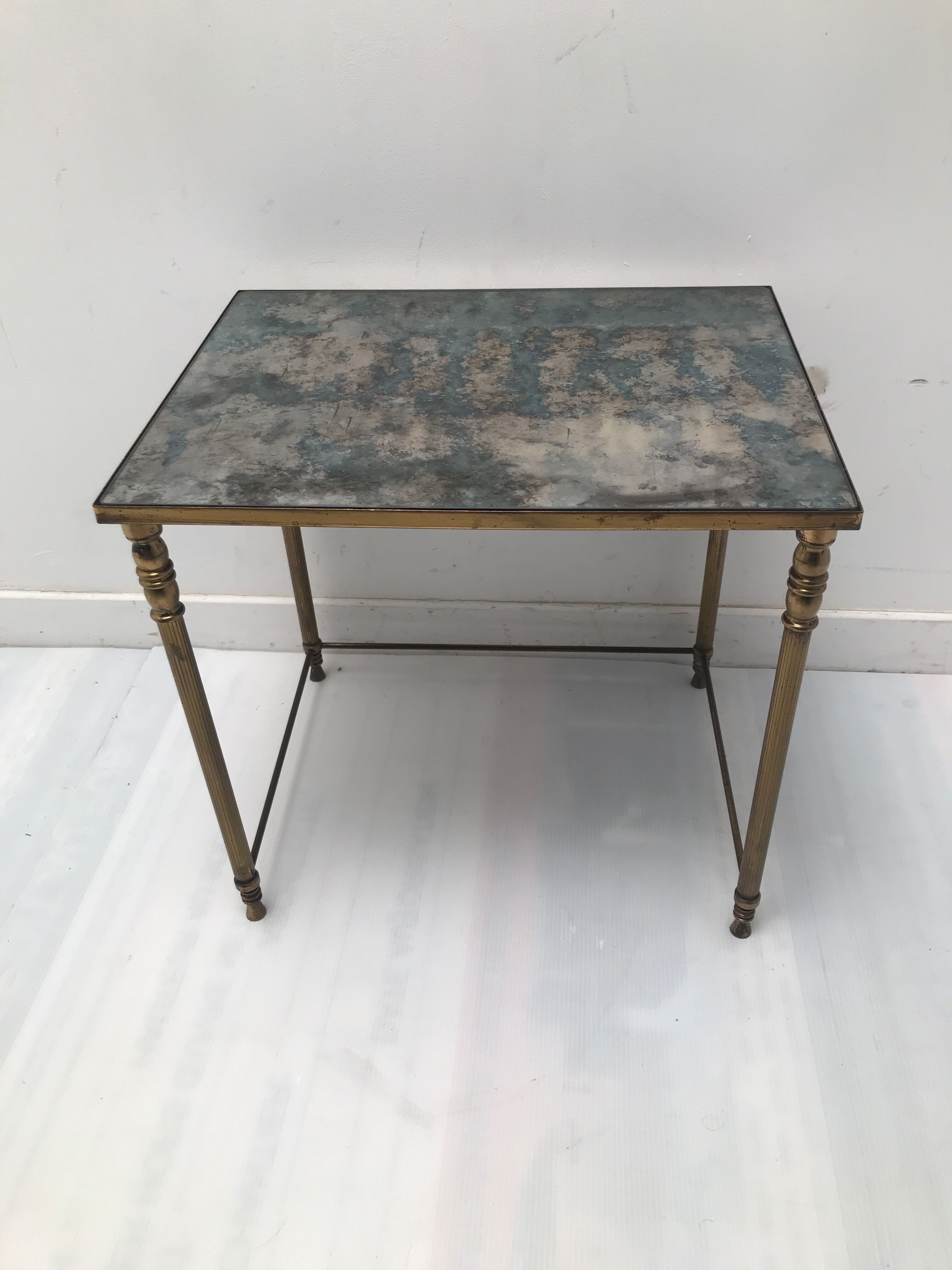 Tables with floorless smoked glass tray 50-60 years