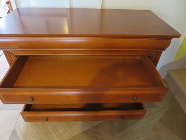 Commode en merisier-bois massif-à doucine - Louis Philippe-4 tiroirs