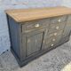 Cabinet bahut seven drawers and two doors patina gray