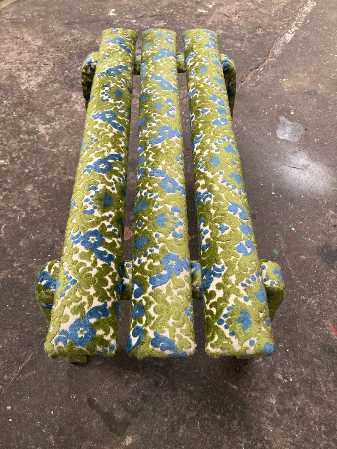 Floral velvet bench