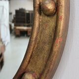 Ancient golden wood witch mirror - late 19th century