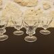 Set of 6 clear glass stemmed glasses