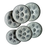 6 oyster plates moulin des loups france earthenware