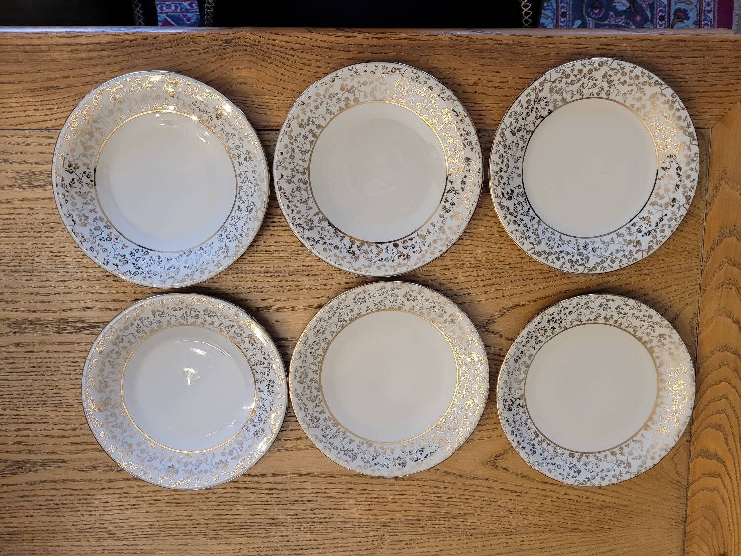 6 Mayer Wiesau Bavarian porcelain dessert plates