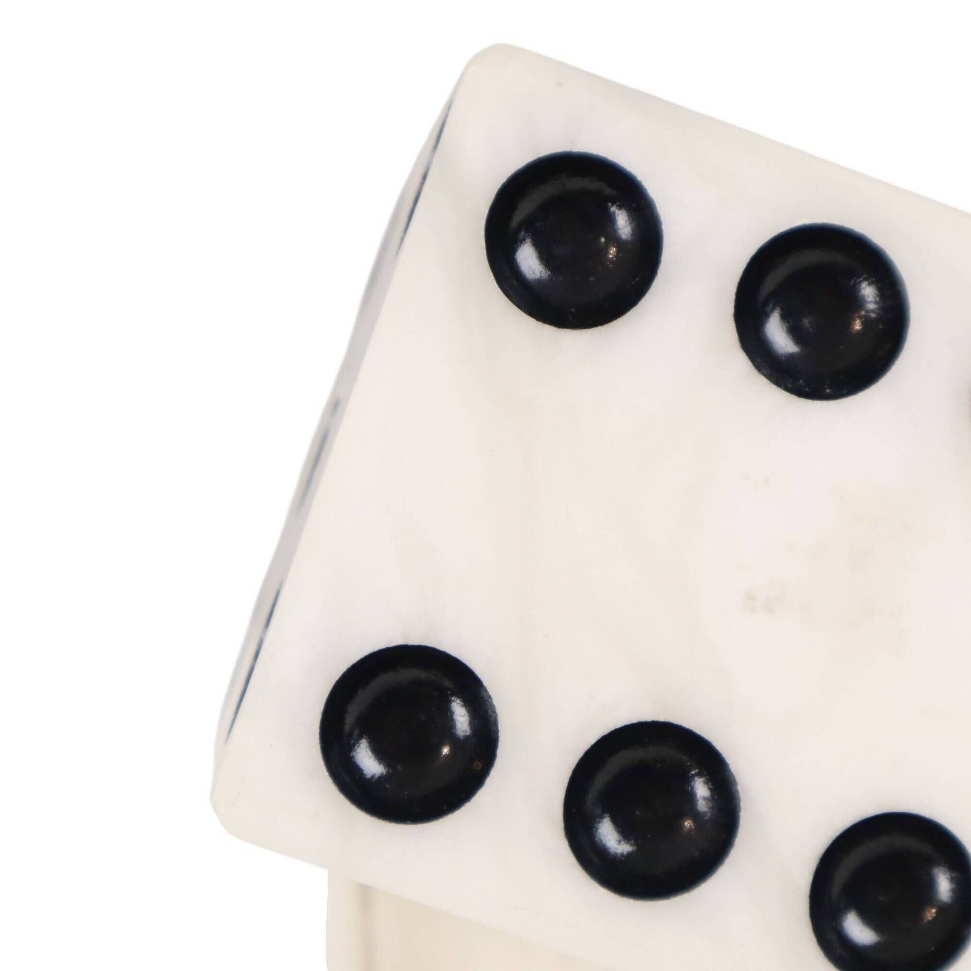Vintage Alabaster Dice Paperweight Figurine 15cm