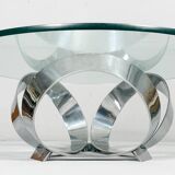 Knut Hesterberg. Space Age coffee table by Knut Hesterberg for Ronald Schmitt, diamond aluminium, 1970s, Germany.