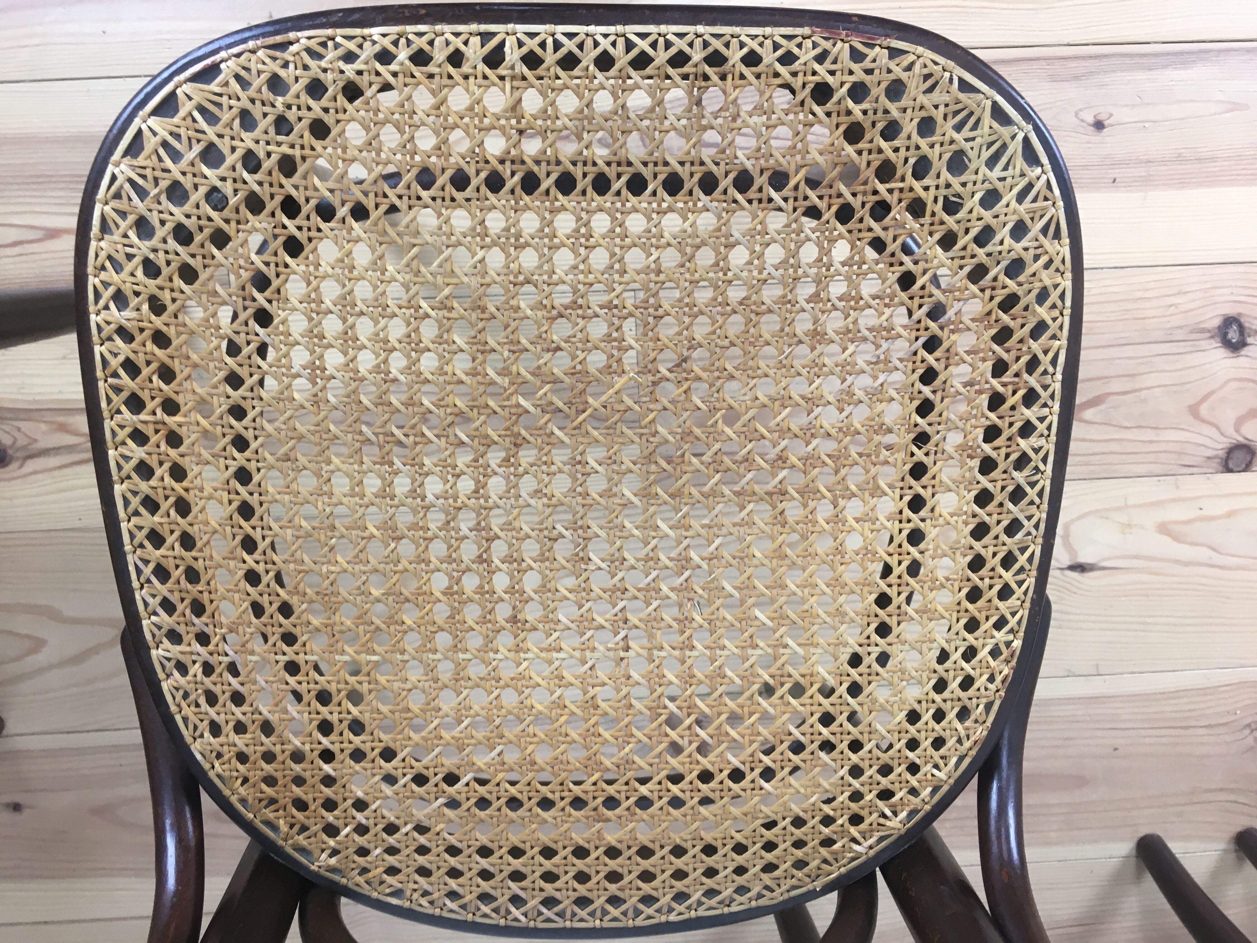 4 bistro chairs number 17 in curved wood and canning